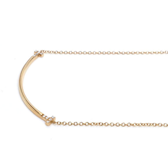 TIFFANY & CO. 18k Rose Gold Diamond Necklace - Picture 2 of 6